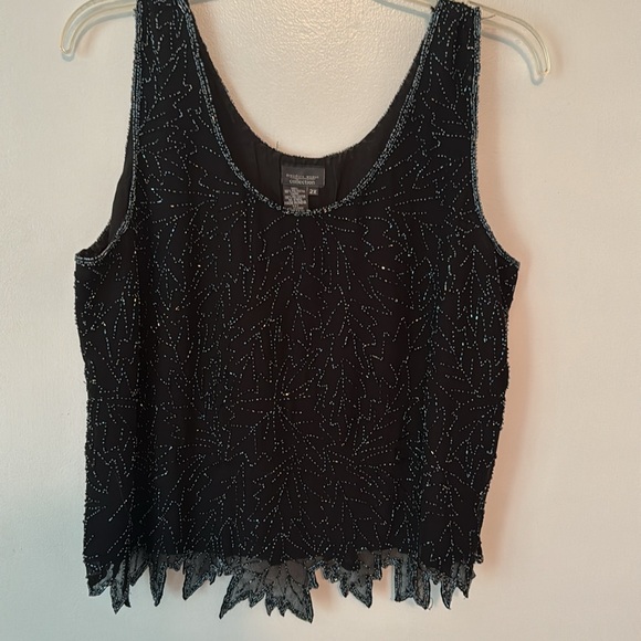 Dress Barn Black Sheer Beaded Top - Picture 4 of 8